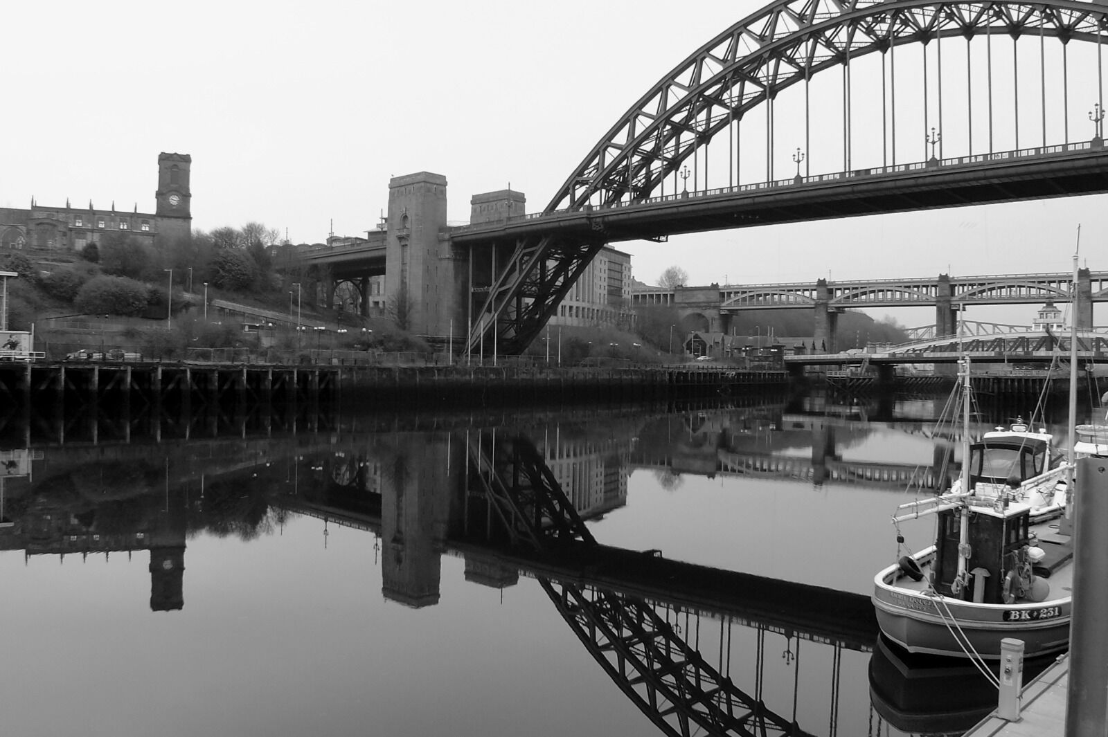 Quayside Reflection Tyne Bridge