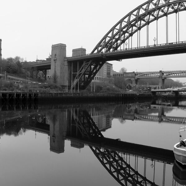 Quayside Reflection Tyne Bridge