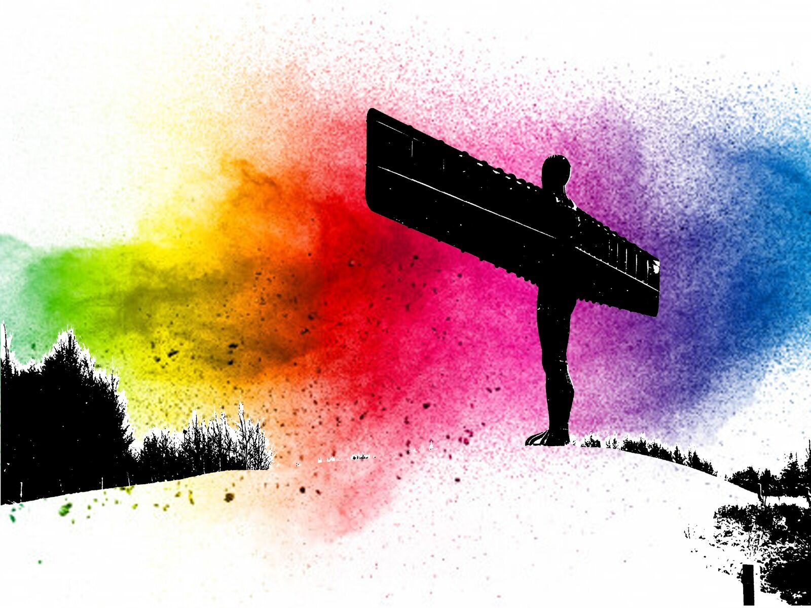Angel Of The North Gateshead Splatter Art
