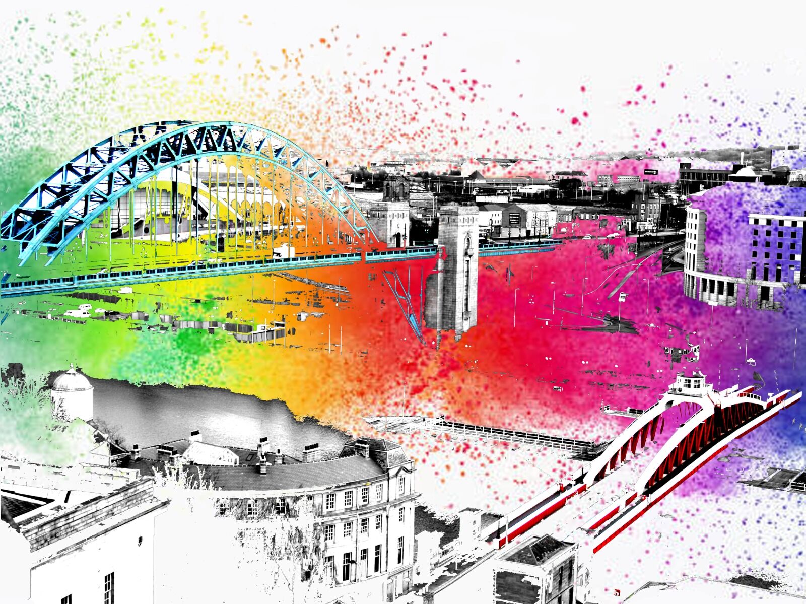 Newcastle Tyne Bridge and Swing Bridge
