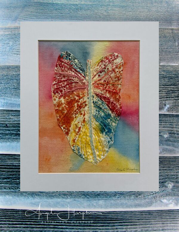 Arum Lily Leaf Hand Embroidered