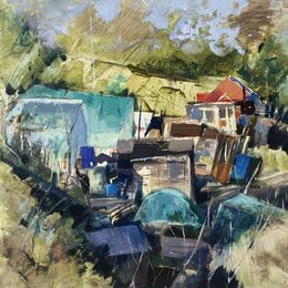 Allotment Jumble Allotment jumble oil painting contemporary colours