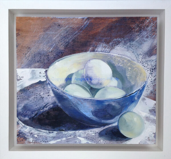 Blue, Eggs, bowl, still life