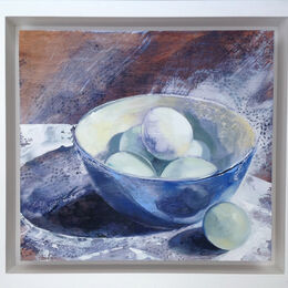 Blue Eggs Blue, Eggs, bowl, still life