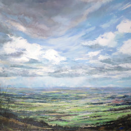 Sea of fields, from the Clee, Shropshire