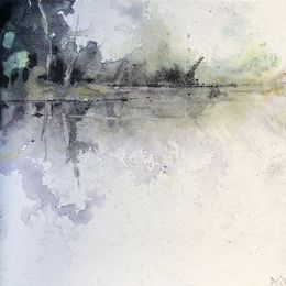 The lake, Compton Verney, Warwickshire acrylic on board, lake, Compton Verney, Warwickshire