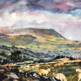 Pendle Hill, Lancashire Pendle Hill, oil on canvas, commission, landscape painting, Lancashire