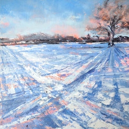 Towards St James in the snow, Old Milverton