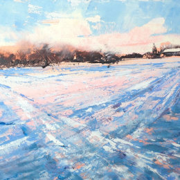 Towards St James in the snow, Old Milverton, 2