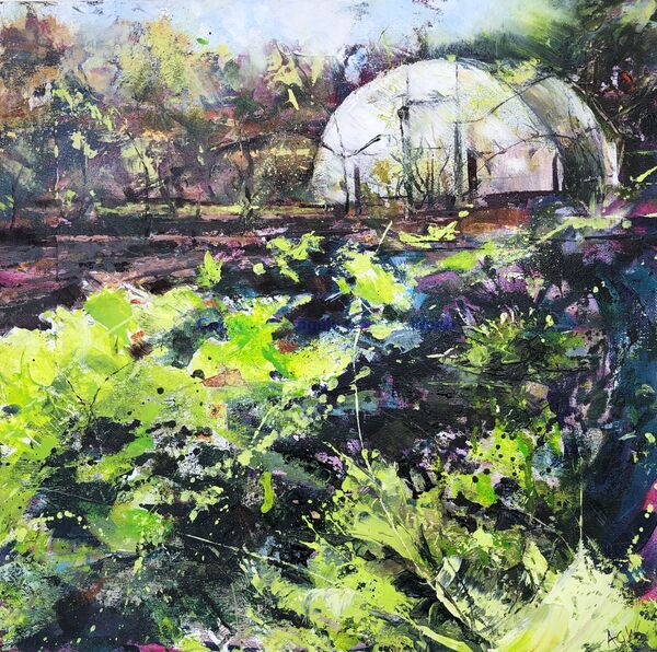 Allotments, spring green, Warwick, Warwickshire, gardening