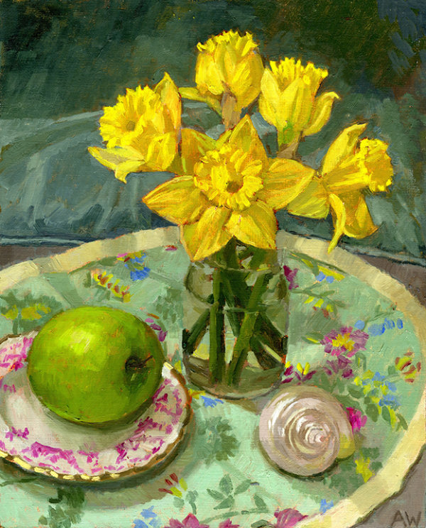 Early Daffodils and Apple