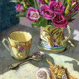 Lisianthus and Two Shells