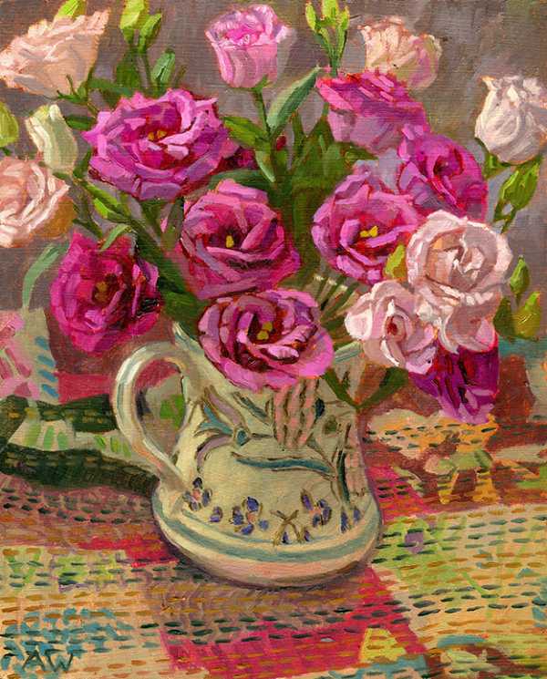 Lisianthus In Honiton Jug