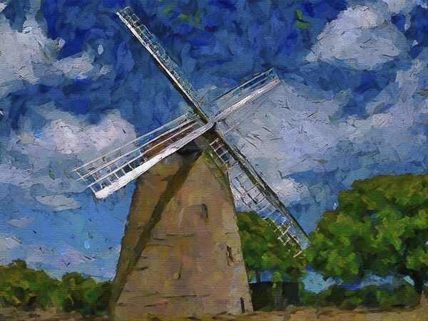 Halnaker windmill Expressionism style