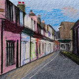 Pastel Street Crayon Drawing