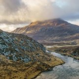 Sun Rising on Ben Stack, River Laxford