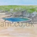 bude seapool to lundy Bude Seapool to Lundy Cornwall Original Painting