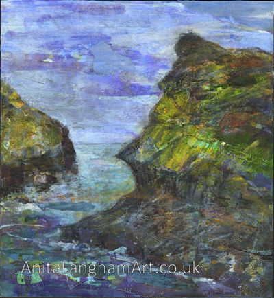 Boscastle Harbour Cornwall limited edition sea print for sale