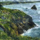 Gull Rock, Tintagel painting - SOLD! Gull Rock, Tintagel painting