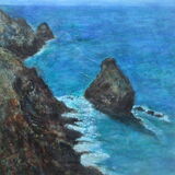 Short Island, Boscastle Painting Short Island, Boscastle painting sea and cliffs