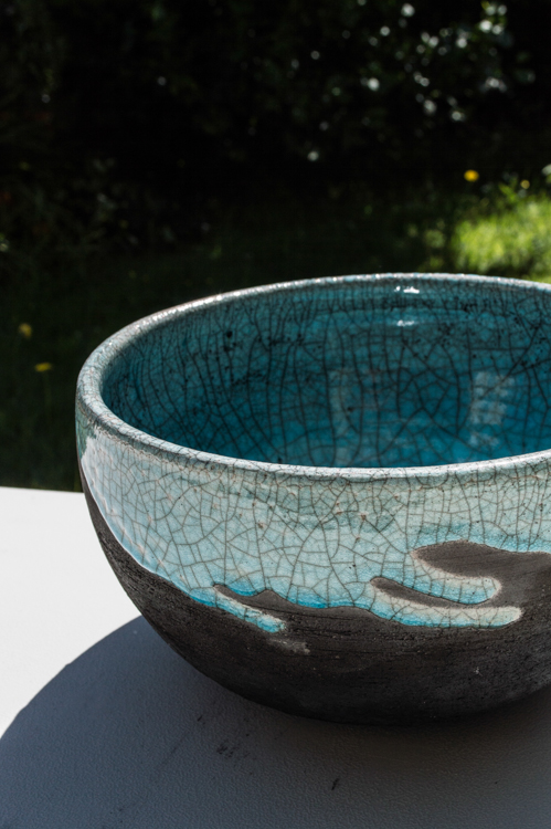 Raku Bowl türkis