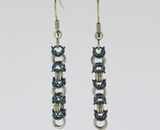 Two-toned Byzantine Earrings in Steel and Dark Blue