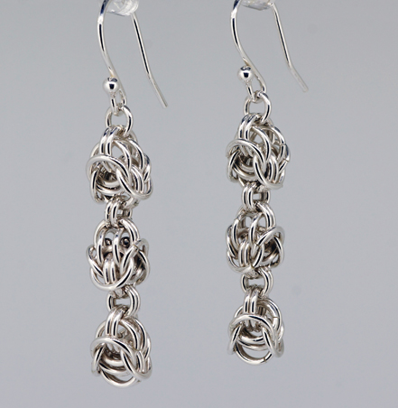 Sterling Silver Byzantine Knot Earrings
