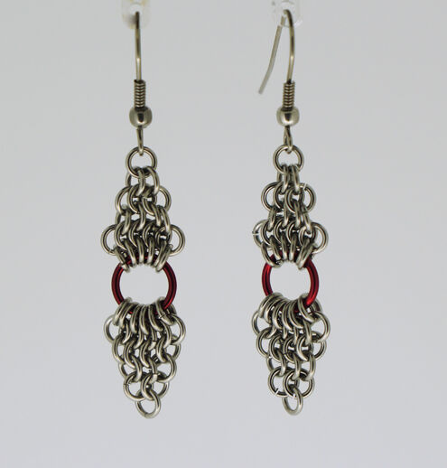 Double Diamonds with Red Earrings