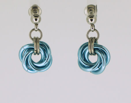 Ice Blue Mobius Knot Earrings