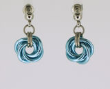 Ice Blue Mobius Knot Earrings