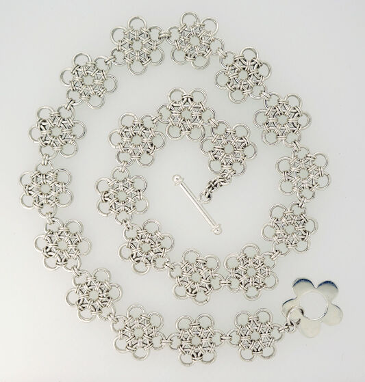 Japanese Flower Sterling Silver Necklace