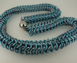 Turquoise & Gunmetal Rope Necklace