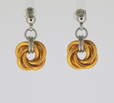 Orange Mobius Knot Earrings