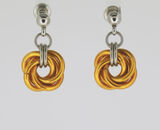Orange Mobius Knot Earrings
