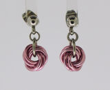 Pink Mobius Knot Earrrings