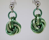 Shades of Green Mobius Knot Earrings