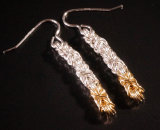 Sterling Silver & 9 carat Gold Byzantine Drop Earrings
