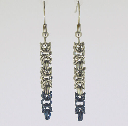 Byzantine Drop Earrings with Blue