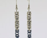 Byzantine Drop Earrings with Blue
