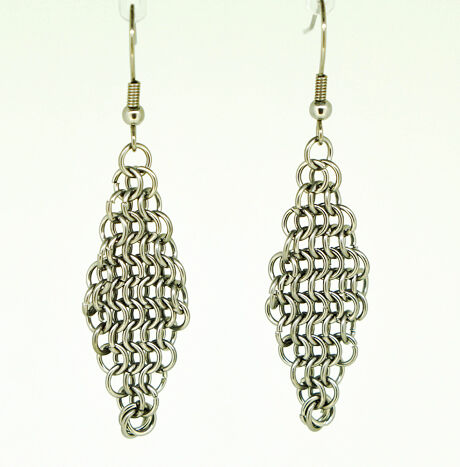 Steel Diamond Drop Earrings