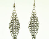 Steel Diamond Drop Earrings