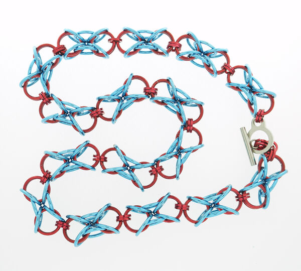 Turquoise and Red Hourglass Necklace