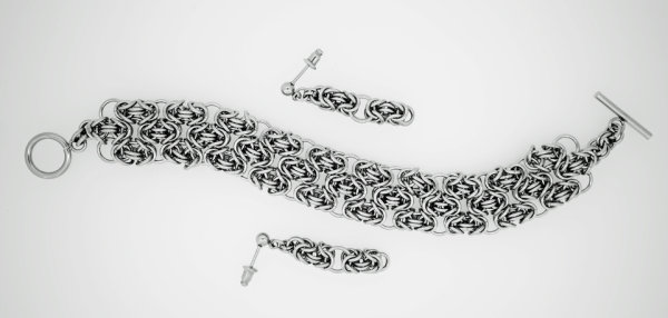 Steel Bracelet with earrings