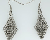 Stainless Steel Diamond Drop Earrings