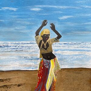 Belly dancing on the beach