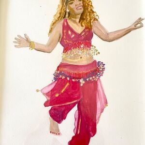 Belly dancer in red