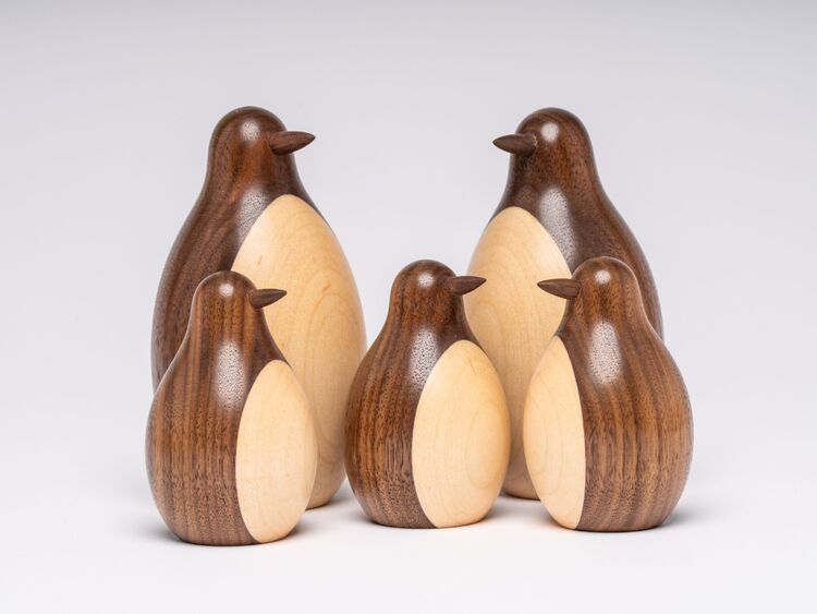 Penguins in Maple & Walnut