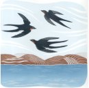 Three Swallows in Flight