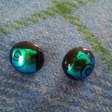 Circular dichroic glass ear studs