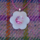 White and pink flower pendant